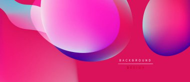 Canlı pembe arka plan sıvılarla örtüşüyor. Mavi röfleler dinamik görsel efekt yaratır. Modern tasarım elemanları.