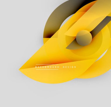 Soyut sarı tasarım. Üst üste binen şekiller dinamik bileşim yaratır. Modern, temiz ve değişken etkileri olan bir estetik. Minimalist arkaplan.