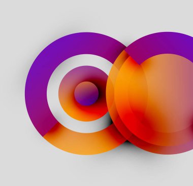 Soyut tasarım özellikleri üst üste biniyor. Canlı mor, turuncu renkler sonsuzluk sembolü illüzyonu yaratır. Yumuşak eğimler, modern estetik.