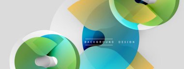 Soyut renkli şekiller örtüşür, dinamik görsel efekt yaratır. Işık eğimleri, pürüzsüz geçişler modern tasarımı tanımlar.