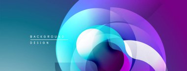 Soyut renkli katmanlar dinamik görsel efekt yaratır. Gradyan gölgeler düzgün bir şekilde harmanlanarak modern tasarım ögesini oluşturur.