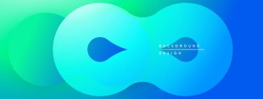 Soyut gradyan şekiller çakışıyor. Mavi, yeşil renkler modern arkaplan tasarımı yaratır. Minimalist estetik, pürüzsüz geçişler mevcut.