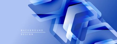 Soyut mavi katmanlar dinamik geometrik tasarım yaratır. Yumuşak eğimler derinliği, modern estetiği akla getiriyor. Minimalist biçim, temiz sunum.