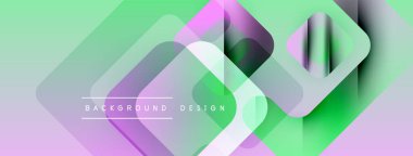 Soyut geometrik şekiller örtüşür, canlı bir gradyan arkaplan oluşturur. Yumuşak renkler harmanlanır, modern tasarım ögesi oluşturulur.