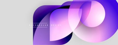 Soyut akışkan şekiller, canlı mor renkler, modern tasarım. Gradyan renkler dinamik görsel efekt yaratır. Minimalist arkaplan sunumu.