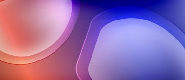 Soyut şekiller harmanlanır, yumuşak eğimler yaratır. Pembe, mor, mavi renkler kompozisyona hakim. Minimalist tasarım, sakin duyguları çağrıştırır..