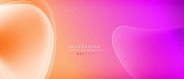 Soyut eğim arkaplanı. Turuncu, pembe, mor renkler düzgün bir şekilde harmanlanır. Yumuşak kıvrımlı minimalist tasarım, mevcut metin ögeleri.