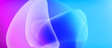 Soyut gradyanlar canlı pembeleri, mavileri harmanlarlar. Yumuşak şekiller örtüşür ve parlak bir etki yaratır. Modern dijital sanat arka planı.