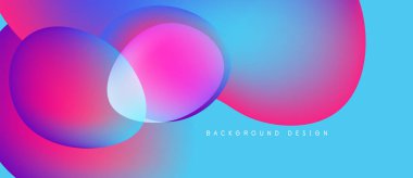 Canlı soyut arkaplan özellikleri üst üste biniyor dairesel şekiller. Renkler pembeden, mordan maviye karışıyor. Modern tasarım ögesi.