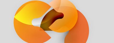 Soyut turuncu tasarım. Üst üste binen şekiller dinamik görsel etki yaratır. Yumuşak eğimler hareketi, derinliği gösterir. Modern, basit estetik..