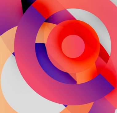 Soyut enerji çemberleri örtüşüyor, dinamik renkli görüntüler yaratıyor. Renkler karışıyor, girdap şekli oluşturuyor. Modern tasarım.