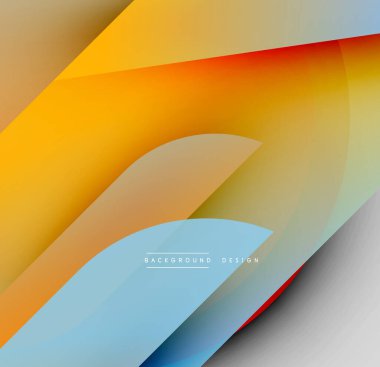 Soyut renkli tasarım. Üst üste binen şekiller dinamik görsel efekt yaratır. Gradyan renkler pürüzsüz ve modern estetikle harmanlanır.