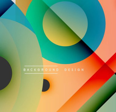 Soyut renkli şekiller çakışıyor. Gradyanlar dinamik görsel efekt yaratır. Modern tasarım ögeleri pürüzsüz geçişler sunar.