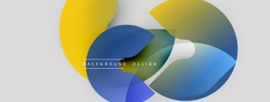 Soyut renkli şekiller çakışıyor. Gradyan renkler dinamik görsel efekt yaratır. Arkaplan ve sunumlar için modern tasarım ögesi.