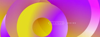 Soyut, canlı katmanlar akışkan şekiller yaratır. Mor, sarı, turuncu renkler kusursuz bir şekilde harmanlanır. Arka planlar için modern tasarım ögesi.