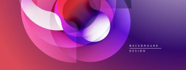 Soyut renkli şekiller örtüşür, dinamik görsel efekt yaratır. Gradyan geçişler kompozisyona hakim, modern estetiği çağrıştırıyor..
