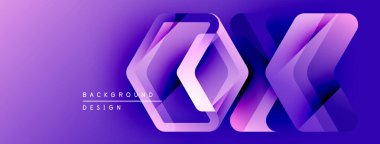 Soyut mor tasarım katmanlı geometrik şekiller içerir. Gradyan efektli modern arkaplan, metin arkaplan tasarımı okuyor.