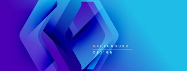 Soyut geometrik şekiller canlı mavileri, morları harmanlıyor. Gradyan etkisi modern arkaplan tasarımı yaratır. Yumuşak geçişler, dinamik kompozisyon.