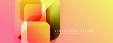 Soyut geometrik şekiller canlı renkleri harmanlarlar. Gradyan geçişler, arkaplan veya sunumlar için uygun modern tasarım yaratır.