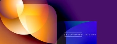 Soyut gradyan şekiller çakışıyor, dinamik görsel etki yaratıyor. Sıcak renkler serin tonlara dönüşür. Mevcut en küçük metin.