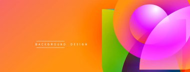 Soyut renkli arkaplan. Üst üste binen şekiller dinamik görsel efekt yaratır. Gradyan geçişler, modern tasarım elementleri.