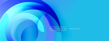 Soyut mavi katmanlar dinamik dairesel tasarım yaratır. Gradyan gölgeler, arka planlar için uygun modern görsel cazibe sunar.