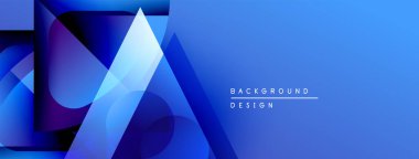 Soyut mavi katmanlar dinamik bileşim yaratır. Derece gölgeleri derinliği, modern estetiği gösteriyor. Asgari metin tasarım odağı gösteriyor.