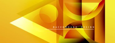 Soyut geometrik tasarım. Sarı, turuncu renkler harmanlanarak dinamik şekiller oluşturuyor. Arka planlar ve sunumlar için modern estetik.