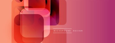 Soyut geometrik şekiller üst üste binerek canlı kırmızı, turuncu, pembe gradyan oluşturur. Arkaplan ve afişler için modern tasarım ögesi.