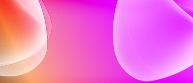 Soyut şekiller harmanlanarak canlı pembe, turuncu gradyanlar oluşturur. Yumuşak kıvrımlar akıcılığı, ışık etkileşimini gösterir. Minimalist tasarım, modern estetik.