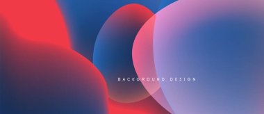 Soyut sıvı şekilleri örtüşür ve canlı renk değişimleri yaratır. Kırmızı, mavi, mor renkler kusursuz bir şekilde harmanlanır. Modern tasarım ögesi.