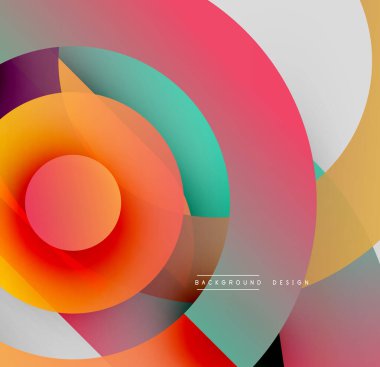 Soyut renkli çemberler dinamik görsel efektler yaratıyor. Modern tasarım elementleri enerji, hareket, canlılık önerir.