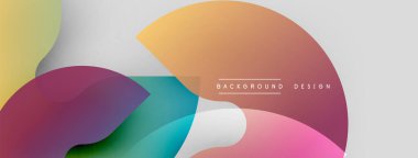 Soyut renkli şekiller örtüşür, dinamik görsel efekt yaratır. Yumuşak gradyanlar harmanlanır, modern arkaplan tasarımı oluşturulur.