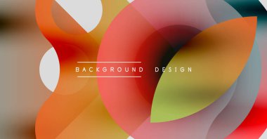 Soyut renkli şekiller dinamik görsel efektler yaratır. Arkaplanda değişkenler, kıvrımlar, sıcak tonlar var. Modern tasarım ögesi.