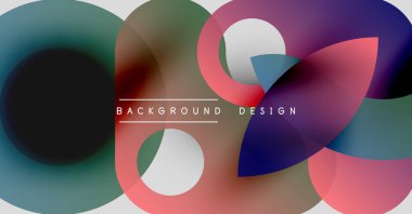 Soyut renkli çakışan daireler dinamik arka plan tasarımı yaratır. Modern gradyanlar, pürüzsüz geçişler, görsel uyum.