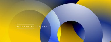 Soyut tasarım özellikleri üst üste biniyor. Sarı, mavi gradyanlar dinamik görsel efekt yaratır. Minimalist tarz, modern estetik.