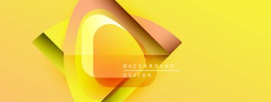 Soyut sarı tasarım katmanlı şekiller, gradyanlar. Metin elemanları ve dinamik bileşimi olan modern arkaplan.
