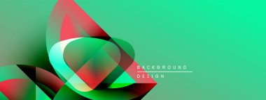 Soyut canlı tasarım, akıcı şekiller, yeşil arkaplan, kırmızı aksanlar. Dijital projeler için modern kompozisyon.