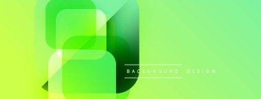 Soyut geometrik şekiller örtüşür, canlı yeşil gradyan arkaplan oluşturur. Sancaklar ve sunumlar için modern tasarım ögesi.