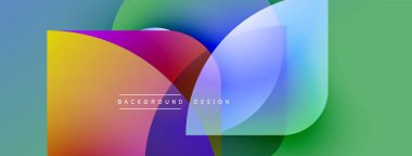 Soyut renkli örtüşen daireler dinamik modern arka plan yaratır. Metin, kompozisyon içerisindeki arkaplan tasarımını okur.