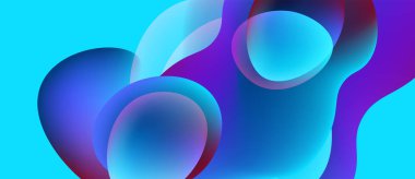 Soyut sıvı şekilleri canlı mavileri, morları harmanlıyor. Dinamik kompozisyon modern görsel deneyim yaratır. Yumuşak eğimler hareketi, derinliği gösterir.