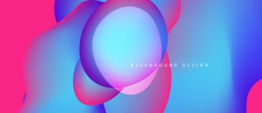 Soyut sıvı şekilleri canlı pembeler, maviler, morlar harmanlar. Modern tasarım hareketi, enerjiyi ve derinliği çağrıştırıyor. Arkaplanda metin arkaplan tasarımı.