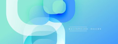 Soyut sıvı şekiller, havalı maviler, turkuaz renkler modern arka plan yaratır. Yumuşak eğimler, üst üste binen biçimler hareket, derinlik.