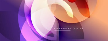 Soyut renkli tasarım. Üst üste binen şekiller dinamik görsel efekt yaratır. Gradyan renkler pürüzsüz ve modern estetikle harmanlanır.