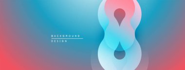 Soyut eğim arkaplanı. Üst üste binen şekiller sonsuzluk sembolü yaratır. Mavi, pembe, mor renkler kompozisyona hakim. Modern tasarım ögesi.