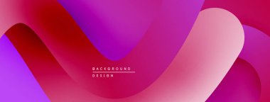 Soyut sıvı şekiller, canlı mor, kırmızı renkler. Pürüzsüz gradyanlar dinamik görsel akış yaratır. Modern tasarım ögesi.