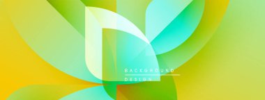 Soyut çiçek tasarımı. Canlı yeşiller, sarılar, maviler kusursuz bir şekilde harmanlanır. Modern estetik, dinamik kompozisyon, taze his..