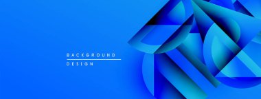 Soyut mavi tasarım. Geometrik şekiller, dinamik görsel efekt oluşturur. Dijital projeler için modern arkaplan.