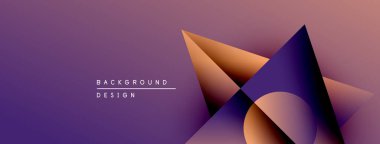 Soyut geometrik şekiller üst üste mor, turuncu gradyanlar. Modern tasarım elementleri dinamik görsel etki yaratır. Arkaplan metni arkaplan tasarımı okur.