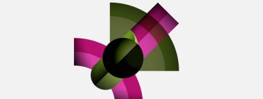 Soyut tasarım kıvrımlı şekiller, koyu merkez, pembe-yeşil renkler içerir. Minimalist kompozisyon, temiz arkaplan, modern estetik.